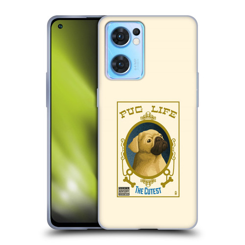 Lantern Press Dog Collection Pug Life Soft Gel Case for OPPO Reno7 5G / Find X5 Lite