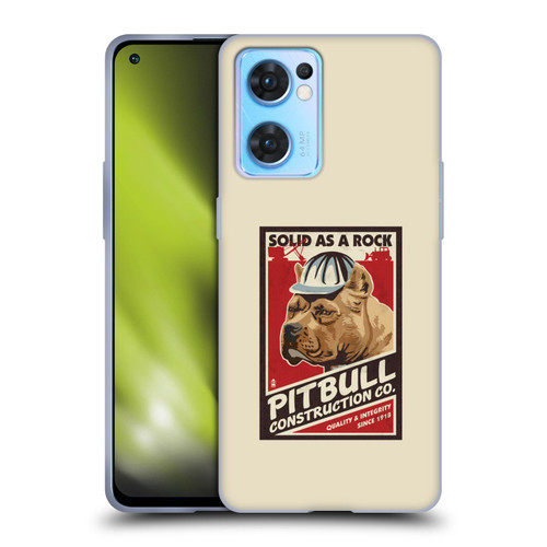 Lantern Press Dog Collection Pitbull Construction Soft Gel Case for OPPO Reno7 5G / Find X5 Lite