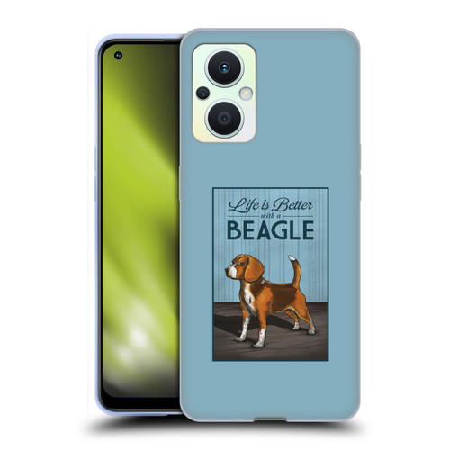 Lantern Press Dog Collection Beagle Soft Gel Case for OPPO Reno8 Lite