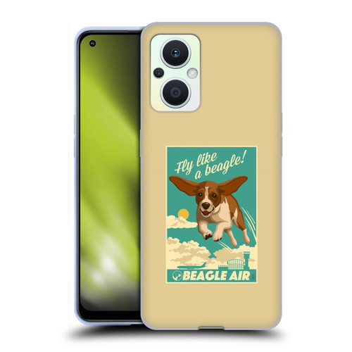 Lantern Press Dog Collection Fly Like A Beagle Soft Gel Case for OPPO Reno8 Lite