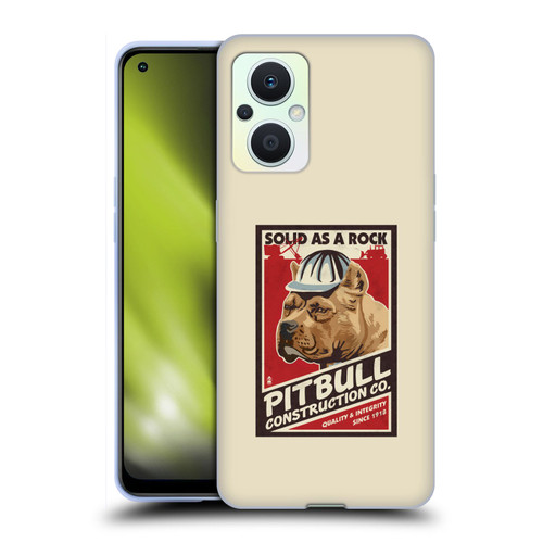 Lantern Press Dog Collection Pitbull Construction Soft Gel Case for OPPO Reno8 Lite