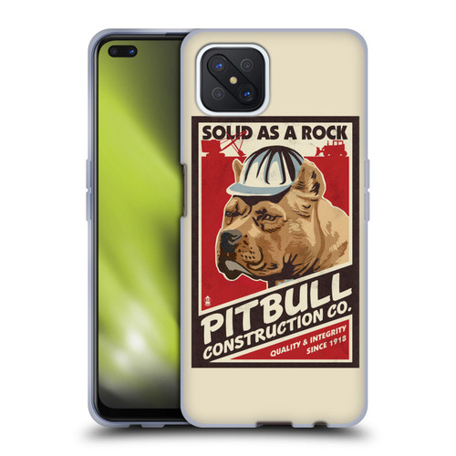 Lantern Press Dog Collection Pitbull Construction Soft Gel Case for OPPO Reno4 Z 5G