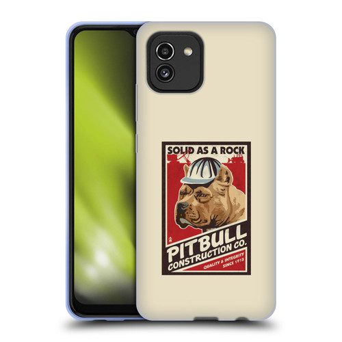 Lantern Press Dog Collection Pitbull Construction Soft Gel Case for Samsung Galaxy A03 (2021)