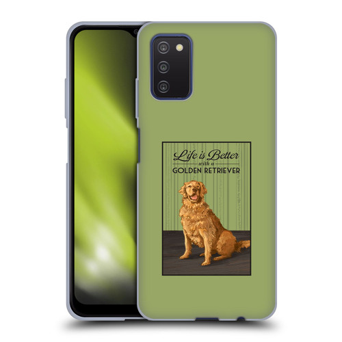 Lantern Press Dog Collection Life Is Better With A Golden Retriever Soft Gel Case for Samsung Galaxy A03s (2021)