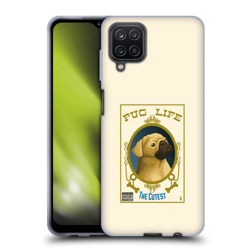 Lantern Press Dog Collection Pug Life Soft Gel Case for Samsung Galaxy A12 (2020)