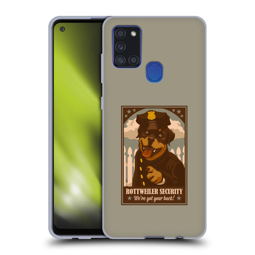 Lantern Press Dog Collection Rottweiller Security Soft Gel Case for Samsung Galaxy A21s (2020)