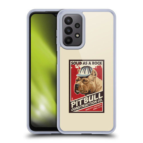Lantern Press Dog Collection Pitbull Construction Soft Gel Case for Samsung Galaxy A23 / 5G (2022)