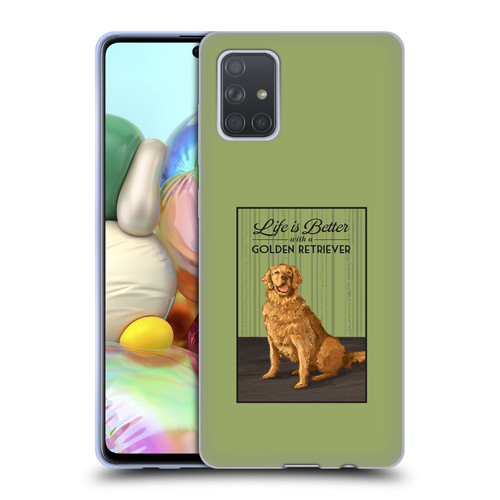 Lantern Press Dog Collection Life Is Better With A Golden Retriever Soft Gel Case for Samsung Galaxy A71 (2019)