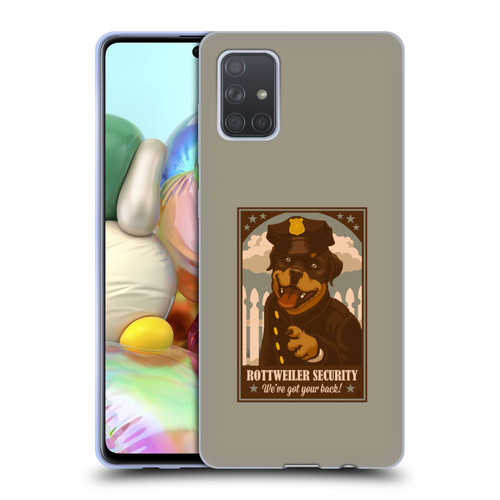 Lantern Press Dog Collection Rottweiller Security Soft Gel Case for Samsung Galaxy A71 (2019)
