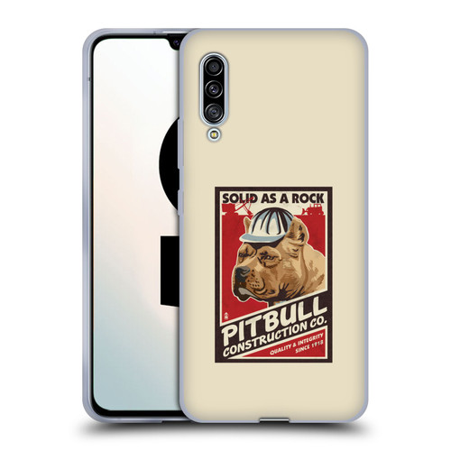 Lantern Press Dog Collection Pitbull Construction Soft Gel Case for Samsung Galaxy A90 5G (2019)