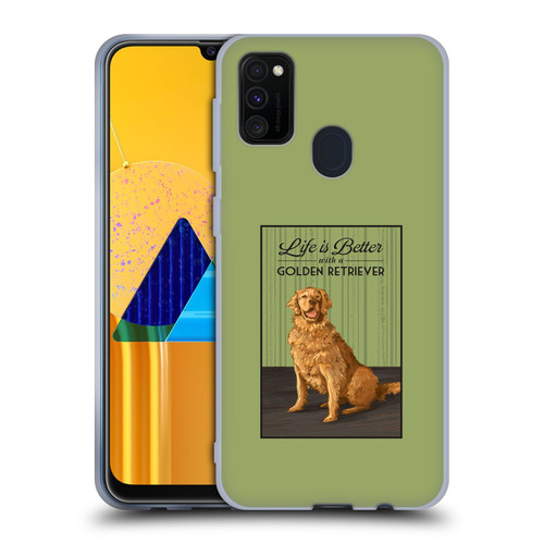 Lantern Press Dog Collection Life Is Better With A Golden Retriever Soft Gel Case for Samsung Galaxy M30s (2019)/M21 (2020)