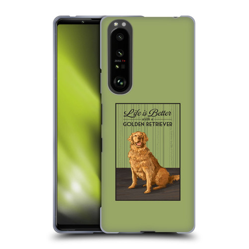 Lantern Press Dog Collection Life Is Better With A Golden Retriever Soft Gel Case for Sony Xperia 1 III