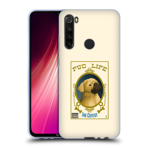 Lantern Press Dog Collection Pug Life Soft Gel Case for Xiaomi Redmi Note 8T