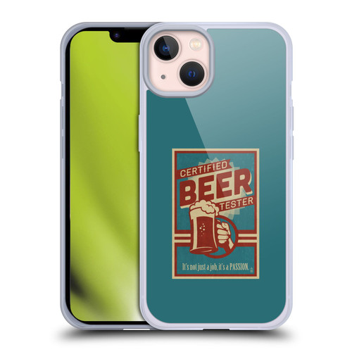 Lantern Press Man Cave Beer Tester Soft Gel Case for Apple iPhone 13