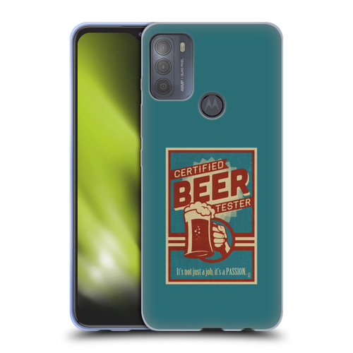 Lantern Press Man Cave Beer Tester Soft Gel Case for Motorola Moto G50
