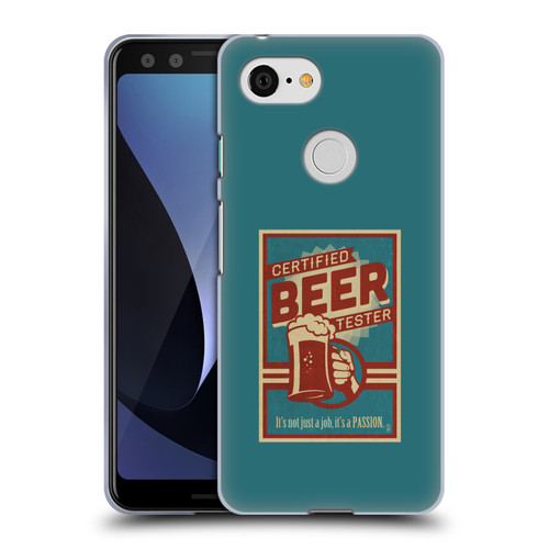 Lantern Press Man Cave Beer Tester Soft Gel Case for Google Pixel 3