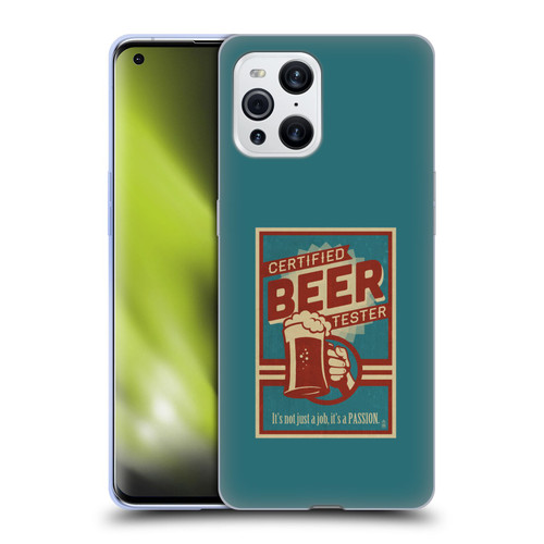 Lantern Press Man Cave Beer Tester Soft Gel Case for OPPO Find X3 / Pro