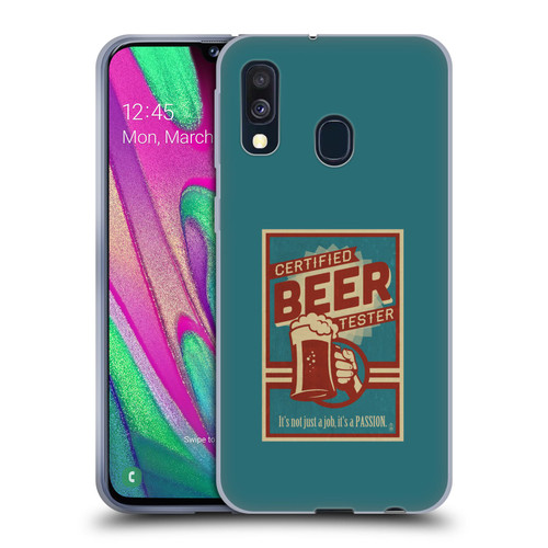 Lantern Press Man Cave Beer Tester Soft Gel Case for Samsung Galaxy A40 (2019)