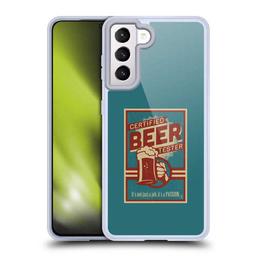 Lantern Press Man Cave Beer Tester Soft Gel Case for Samsung Galaxy S21 5G