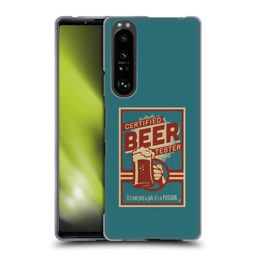 Lantern Press Man Cave Beer Tester Soft Gel Case for Sony Xperia 1 III