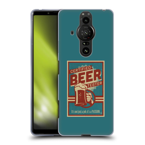 Lantern Press Man Cave Beer Tester Soft Gel Case for Sony Xperia Pro-I