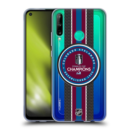 NHL 2022 Stanley Cup Champions Colorado Avalanche Puck Pattern Soft Gel Case for Huawei P40 lite E