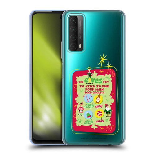 Elf Movie Graphics 1 Food Groups Soft Gel Case for Huawei P Smart (2021)