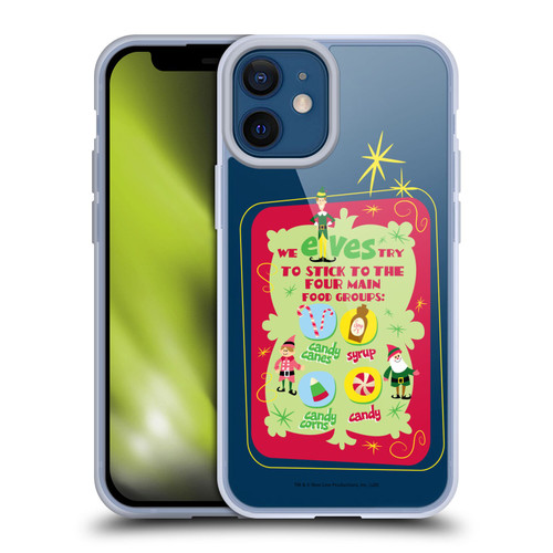 Elf Movie Graphics 1 Food Groups Soft Gel Case for Apple iPhone 12 Mini