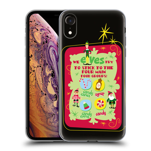 Elf Movie Graphics 1 Food Groups Soft Gel Case for Apple iPhone XR