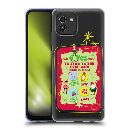 Elf Movie Graphics 1 Food Groups Soft Gel Case for Samsung Galaxy A03 (2021)