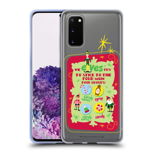 Elf Movie Graphics 1 Food Groups Soft Gel Case for Samsung Galaxy S20 / S20 5G