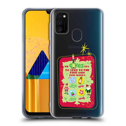 Elf Movie Graphics 1 Food Groups Soft Gel Case for Samsung Galaxy M30s (2019)/M21 (2020)