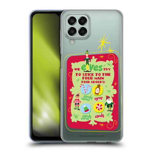 Elf Movie Graphics 1 Food Groups Soft Gel Case for Samsung Galaxy M33 (2022)