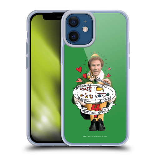 Elf Movie Graphics 2 Buddy Food Groups Soft Gel Case for Apple iPhone 12 Mini