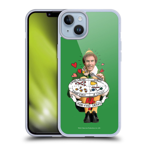 Elf Movie Graphics 2 Buddy Food Groups Soft Gel Case for Apple iPhone 14 Plus