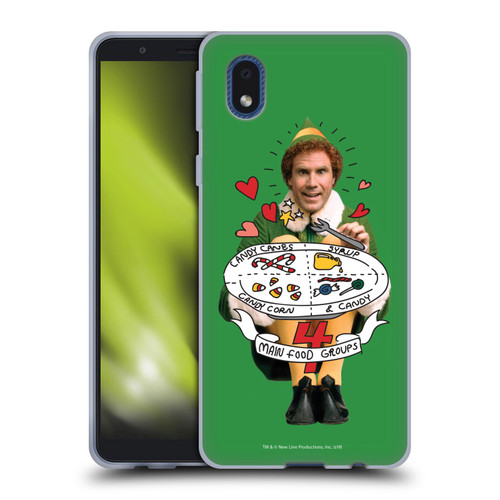 Elf Movie Graphics 2 Buddy Food Groups Soft Gel Case for Samsung Galaxy A01 Core (2020)