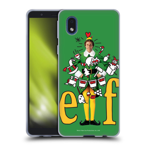 Elf Movie Graphics 2 Doodles Soft Gel Case for Samsung Galaxy A01 Core (2020)