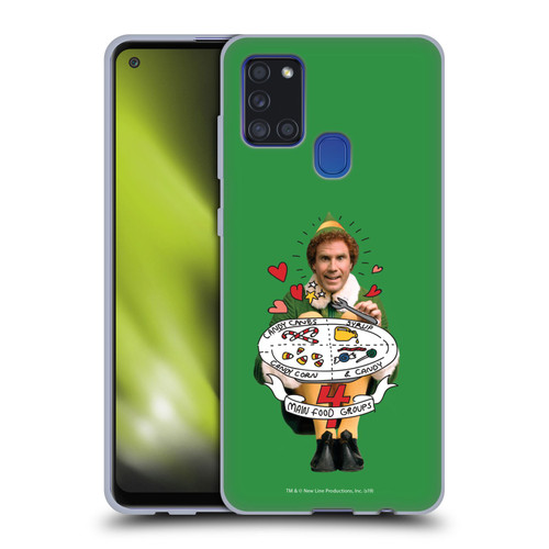 Elf Movie Graphics 2 Buddy Food Groups Soft Gel Case for Samsung Galaxy A21s (2020)