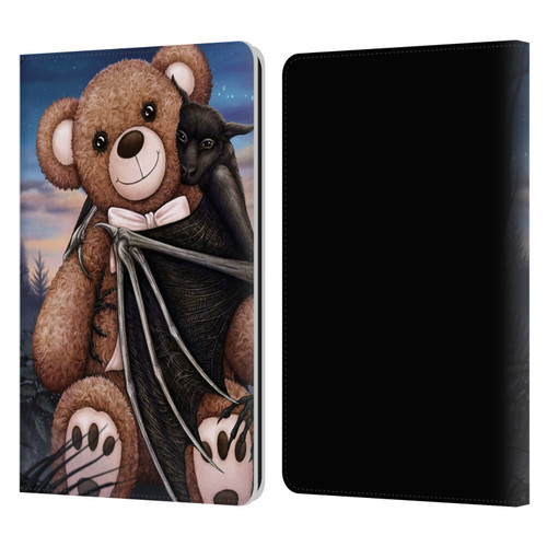 Sarah Richter Animals Bat Cuddling A Toy Bear Leather Book Wallet Case Cover For Amazon Kindle Paperwhite 1 / 2 / 3