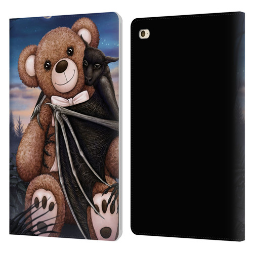 Sarah Richter Animals Bat Cuddling A Toy Bear Leather Book Wallet Case Cover For Apple iPad mini 4