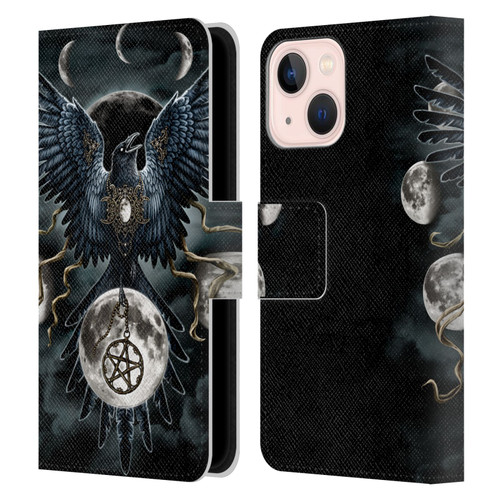 Sarah Richter Animals Gothic Black Raven Leather Book Wallet Case Cover For Apple iPhone 13 Mini