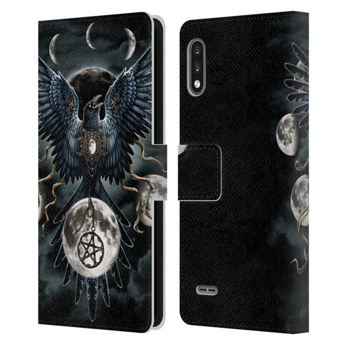 Sarah Richter Animals Gothic Black Raven Leather Book Wallet Case Cover For LG K22