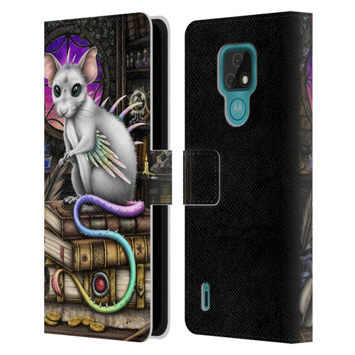 Sarah Richter Animals Alchemy Magic Rat Leather Book Wallet Case Cover For Motorola Moto E7