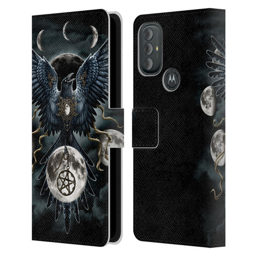 Sarah Richter Animals Gothic Black Raven Leather Book Wallet Case Cover For Motorola Moto G10 / Moto G20 / Moto G30