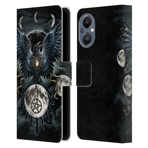 Sarah Richter Animals Gothic Black Raven Leather Book Wallet Case Cover For OnePlus Nord N20 5G