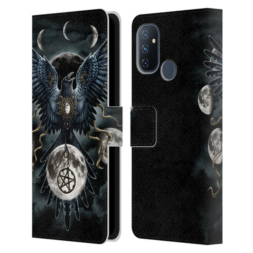 Sarah Richter Animals Gothic Black Raven Leather Book Wallet Case Cover For OnePlus Nord N100