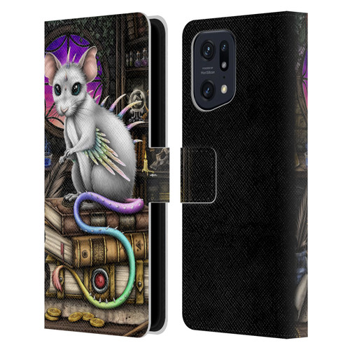 Sarah Richter Animals Alchemy Magic Rat Leather Book Wallet Case Cover For OPPO Find X5