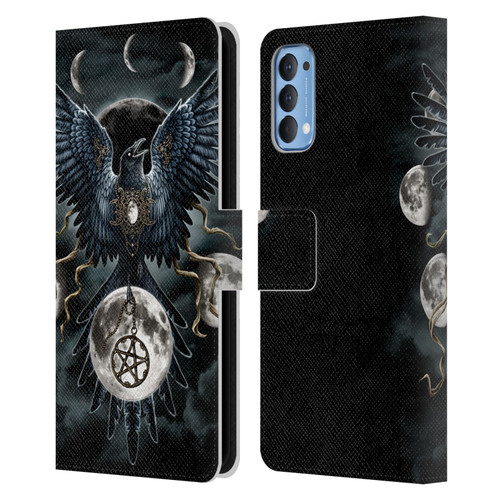 Sarah Richter Animals Gothic Black Raven Leather Book Wallet Case Cover For OPPO Reno 4 5G