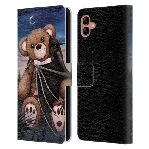 Sarah Richter Animals Bat Cuddling A Toy Bear Leather Book Wallet Case Cover For Samsung Galaxy A04 (2022)
