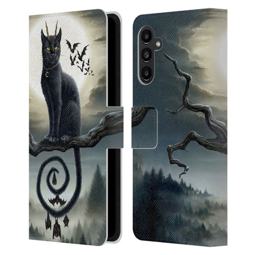Sarah Richter Animals Gothic Black Cat & Bats Leather Book Wallet Case Cover For Samsung Galaxy A13 5G (2021)